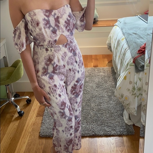 Purple Floral Jumpsuit - Picture 5 of 5
